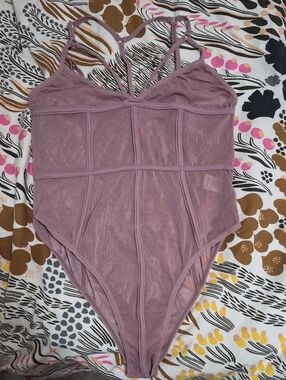 Mauve Strappy Mesh Bodysuit